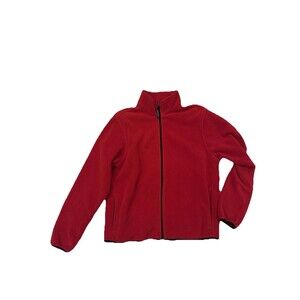 Vintage Woolrich John Rich & Bros Red Fleece Jacket Women’s Medium Full Zip EUC